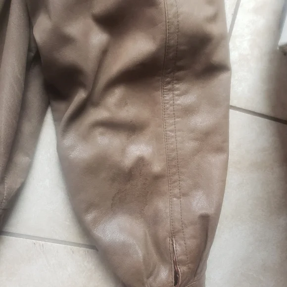 Reed Sportswear Vintage brown Leather Bomber Jacket Brown removable liner 48L